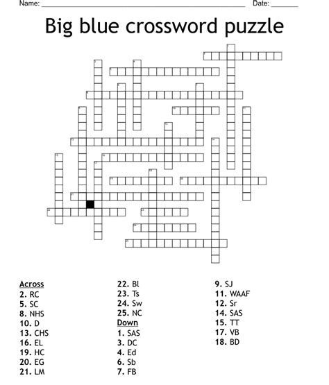 big blue crossword clue|big blue crossword answer.